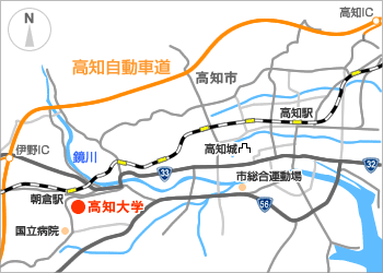 高知市内の交通地図